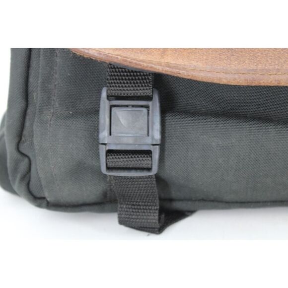 Vintage L. L. Bean Nylon/Leather Trim Laptop Messenger Briefcase Bag - Picture 3 of 16